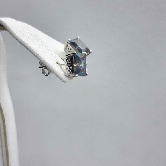 NEW Sterling Silver 925 Multi color GemStone Studs - Earrings - Picture 2 of 4